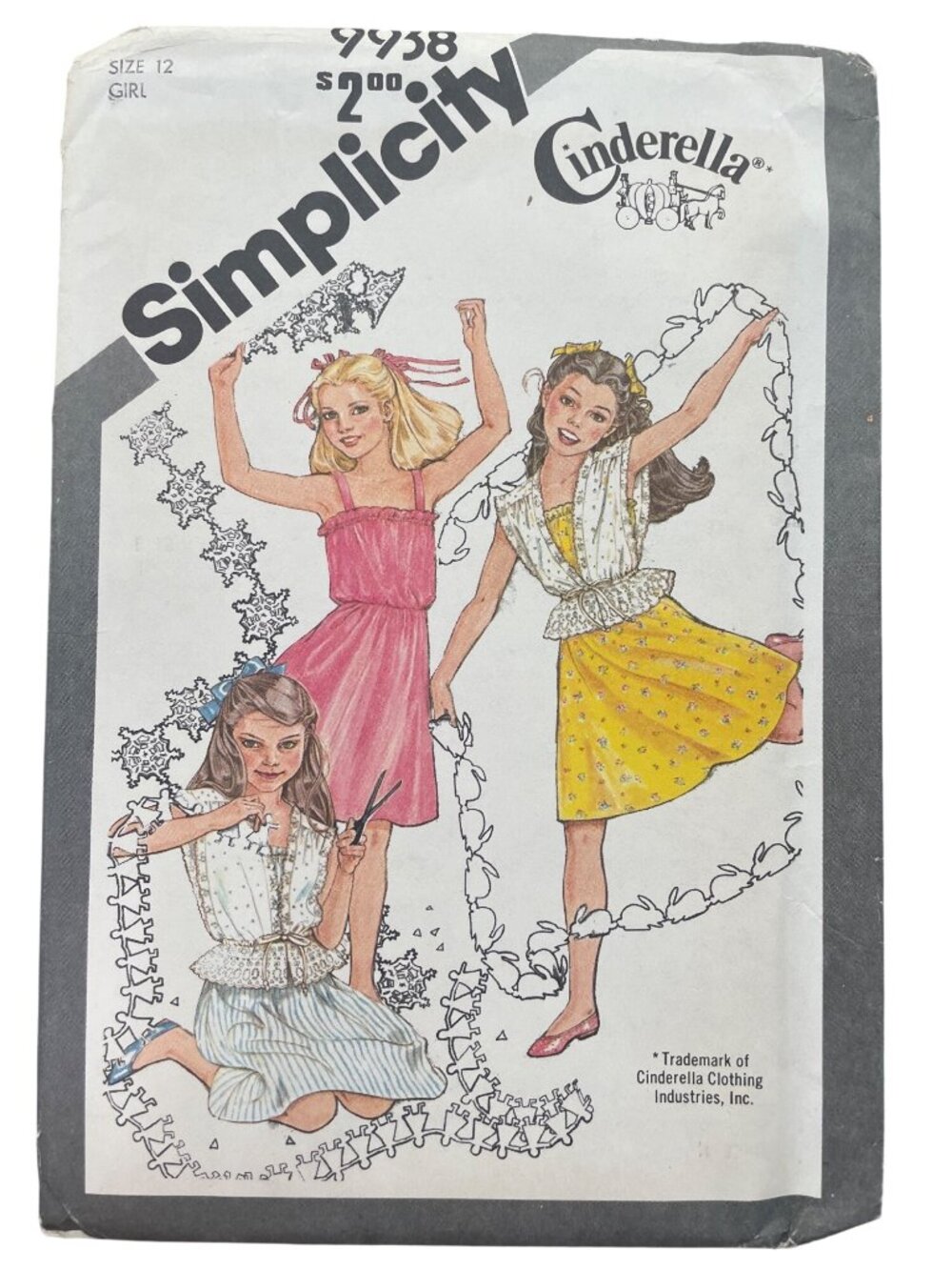Vintage 80s Simplicity 9938 Sewing Pattern Size 12 Girls Sundress & Jacket CUT